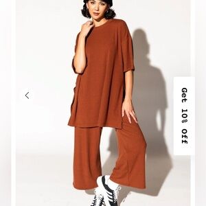 Ribbed Playsuit in Toasted Marshmallow